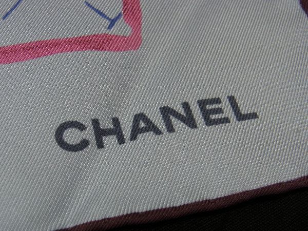 Chanel Coco Mark 100% Silk Flower Large Scarf Stole Shawl Women's Light Blue