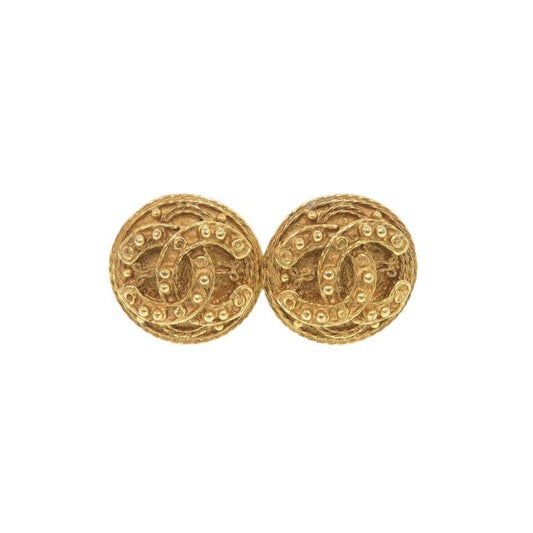 Chanel Coco Mark Metal Gold Earrings 0079