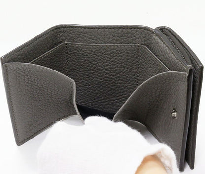 Fendi Trifold Wallet With Coin Purse FF Bucket Calf Grey 7m0280 AG0L F0qa1