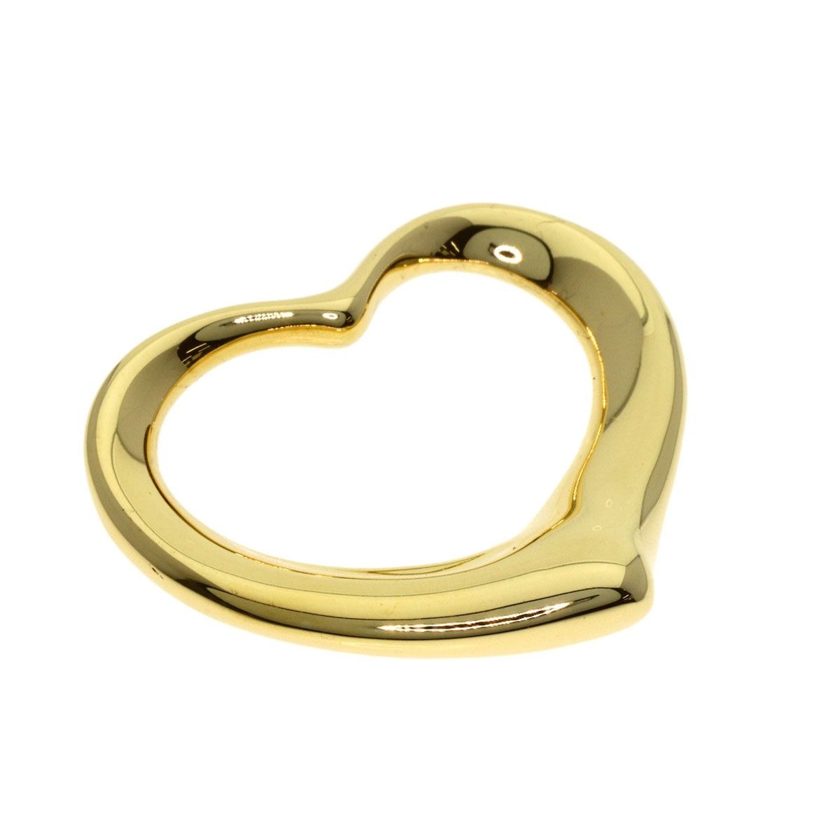 Tiffany & Co Open Heart Pendant Top 18k Yellow Gold