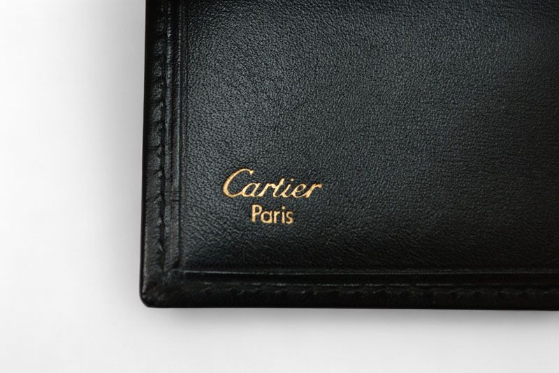Cartier Key Case Key Holder Cartier Pasha Calf Leather Black Gold Hardware