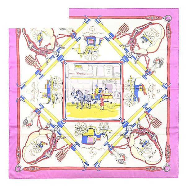 Hermes Scarf Carre 70 Silk Violin Gray Perlee Yellow