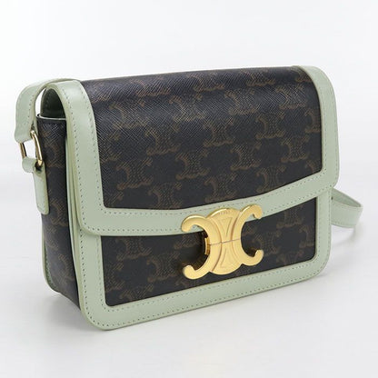 Celine Triomphe Canvas Crossbody Shoulder Bag PVC Leather Women