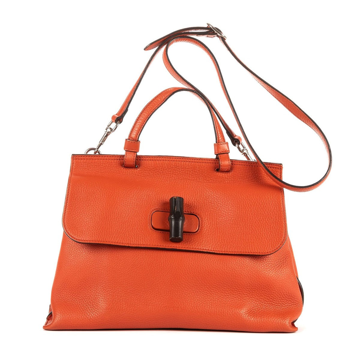Gucci Large Daily Top Handle Orange Grain Leather