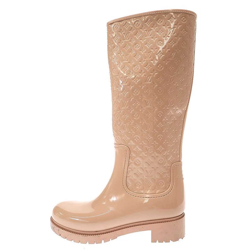 Louis Vuitton Splash Line Monogram Rain Boots Beige 37