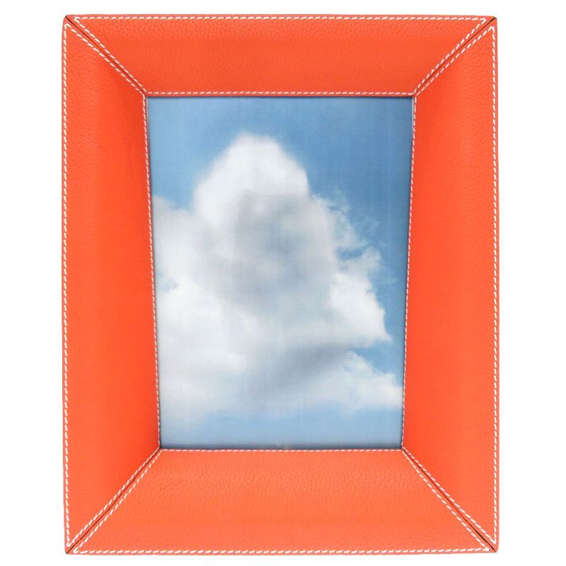 Loewe Picture Frame Photo Frame Wood Leather Orange Glass Frame 0049 Loewe