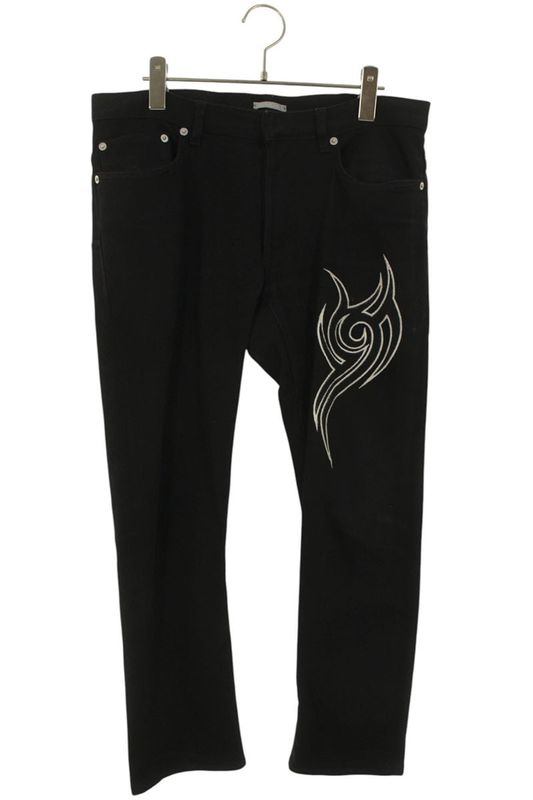 Dior Homme 863ds11w4693 Tribal Embroidered Skinny Denim Pants Men's 30