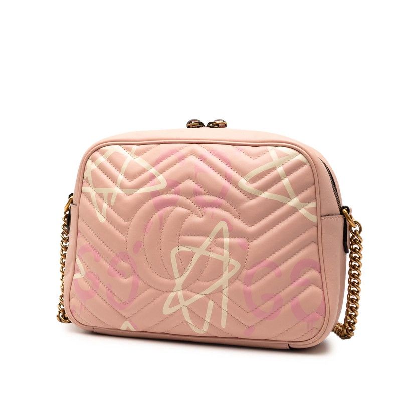 Gucci GG Marmont Ghost Chain Shoulder Bag 443499 Pink Leather Ladies Gucci