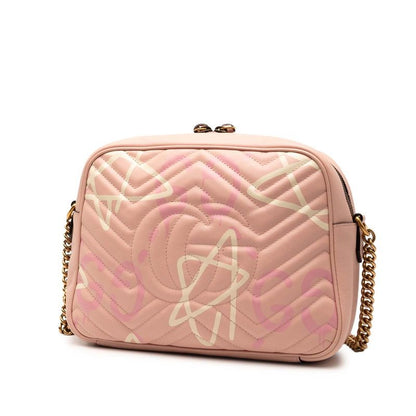 Gucci GG Marmont Ghost Chain Shoulder Bag 443499 Pink Leather Ladies Gucci