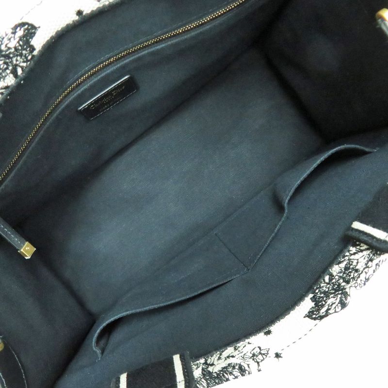 Dior Book Tote Medium M1324cetw White Black Embroidery Constellation