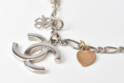 Chanel Necklace Pendant Bracelet Clover Heart Silver