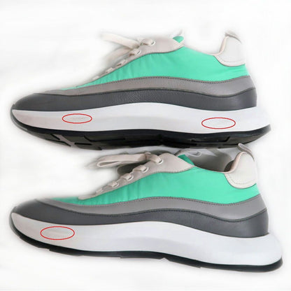 Hermes Glam Sneakers 41 Nylon Leather Blue Green Shoes — view 4