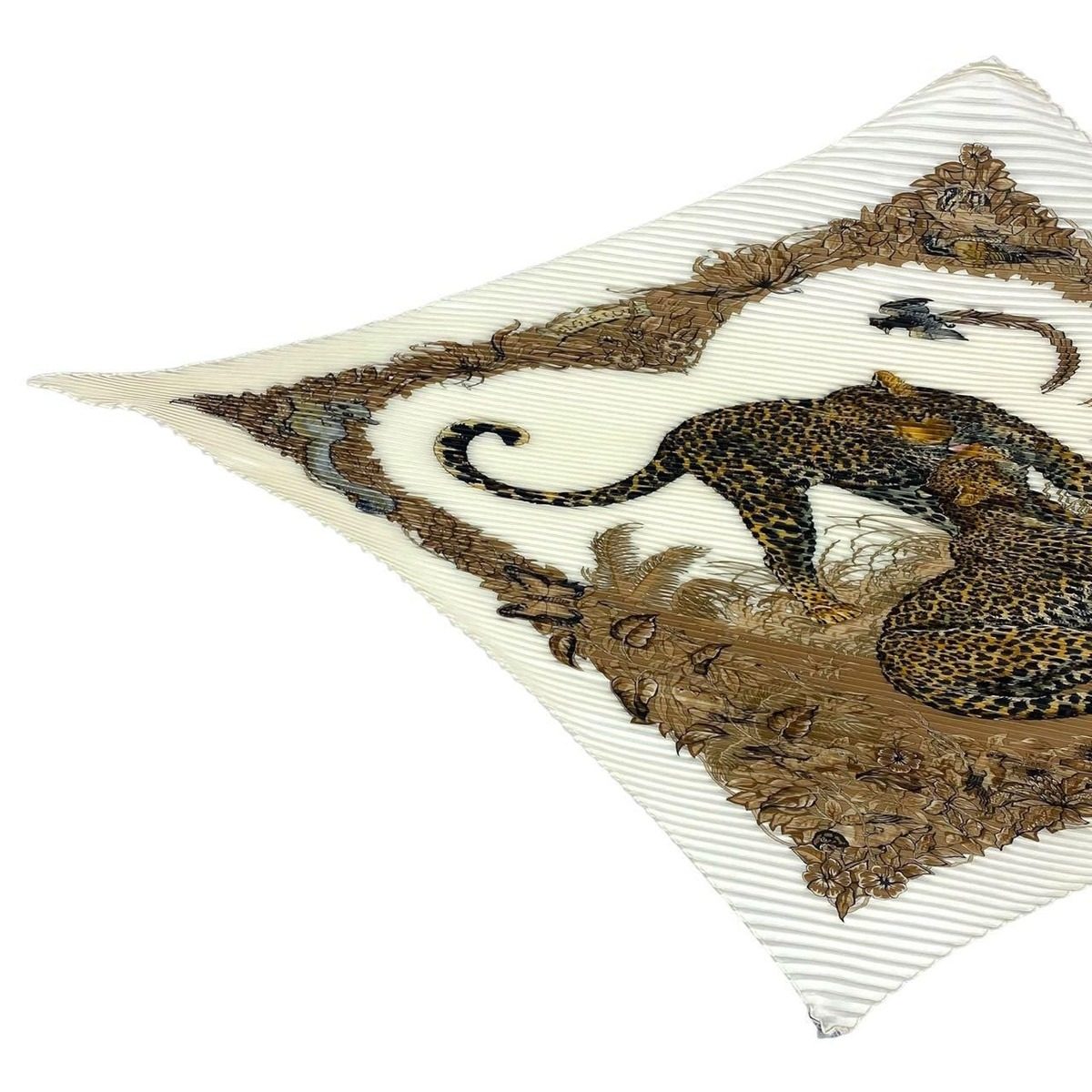 Hermes Scarf Pleated Silk Dip Dye Jungle Love White — view 2
