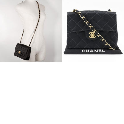 Chanel Mini Chain Shoulder Matelasse Satin Black Ladies Shoulder Bag