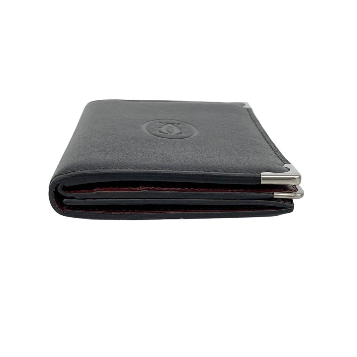 Cartier Card Case Must Leather Black Silver — view 2