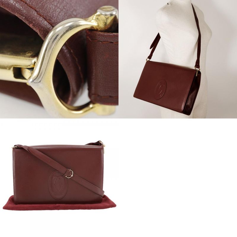 Cartier Must Line Calf Bordeaux Women's Shoulder Bag