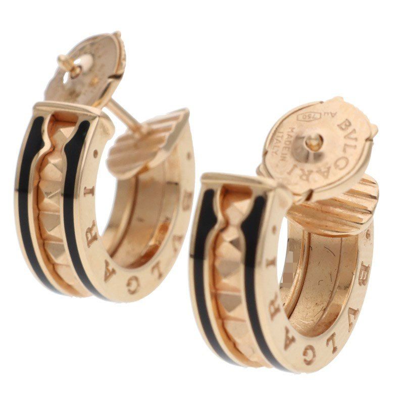 Bulgari Bee Zero One 18K Pink Gold Ceramic Earrings Men's