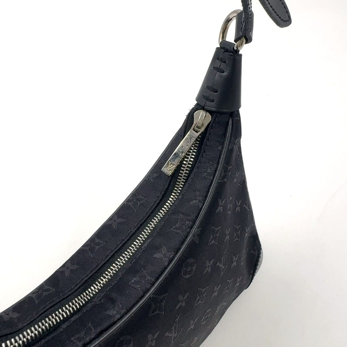 Louis Vuitton Little Boulogne Monogram Satin Noir Black Handbag Silver — view 11