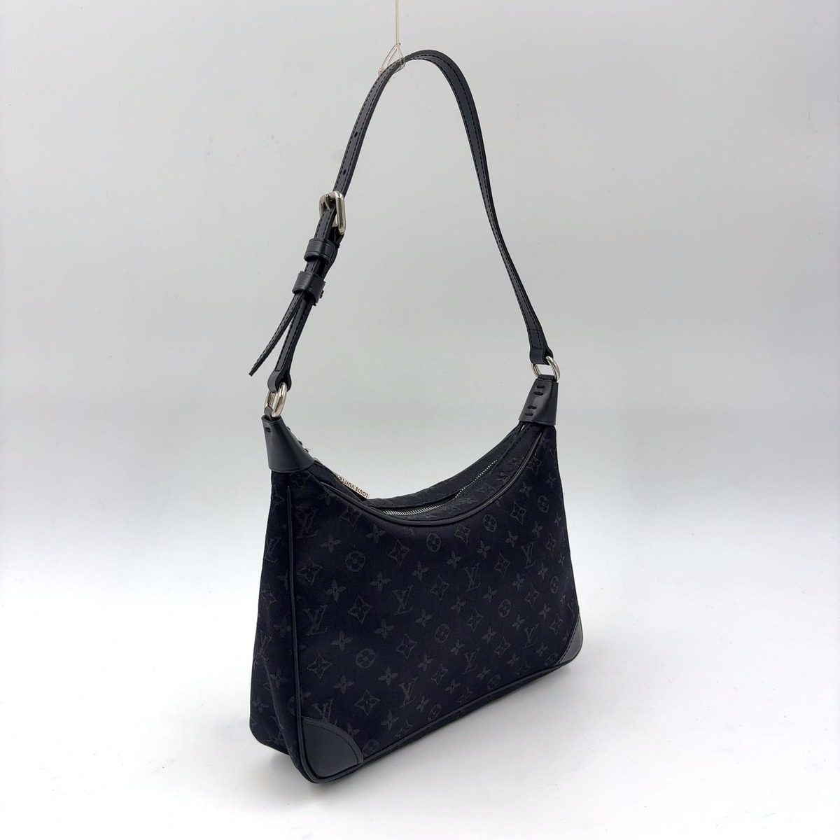Louis Vuitton Little Boulogne Monogram Satin Noir Black Handbag Silver — view 2