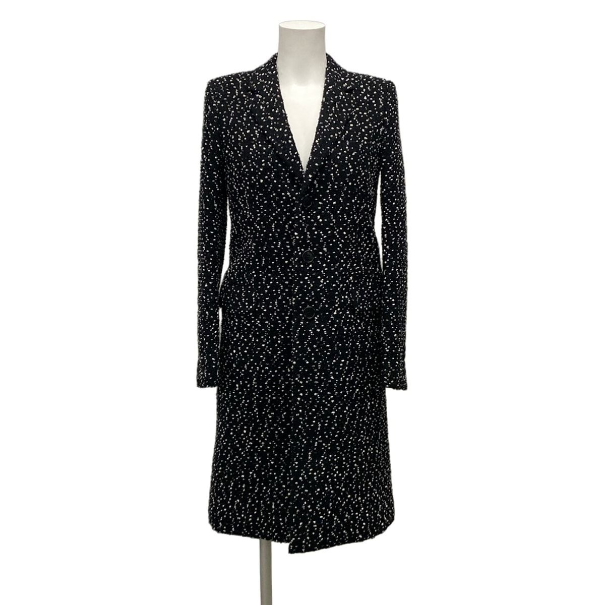 Saint Laurent Paris Coat Black White Winter Cotton