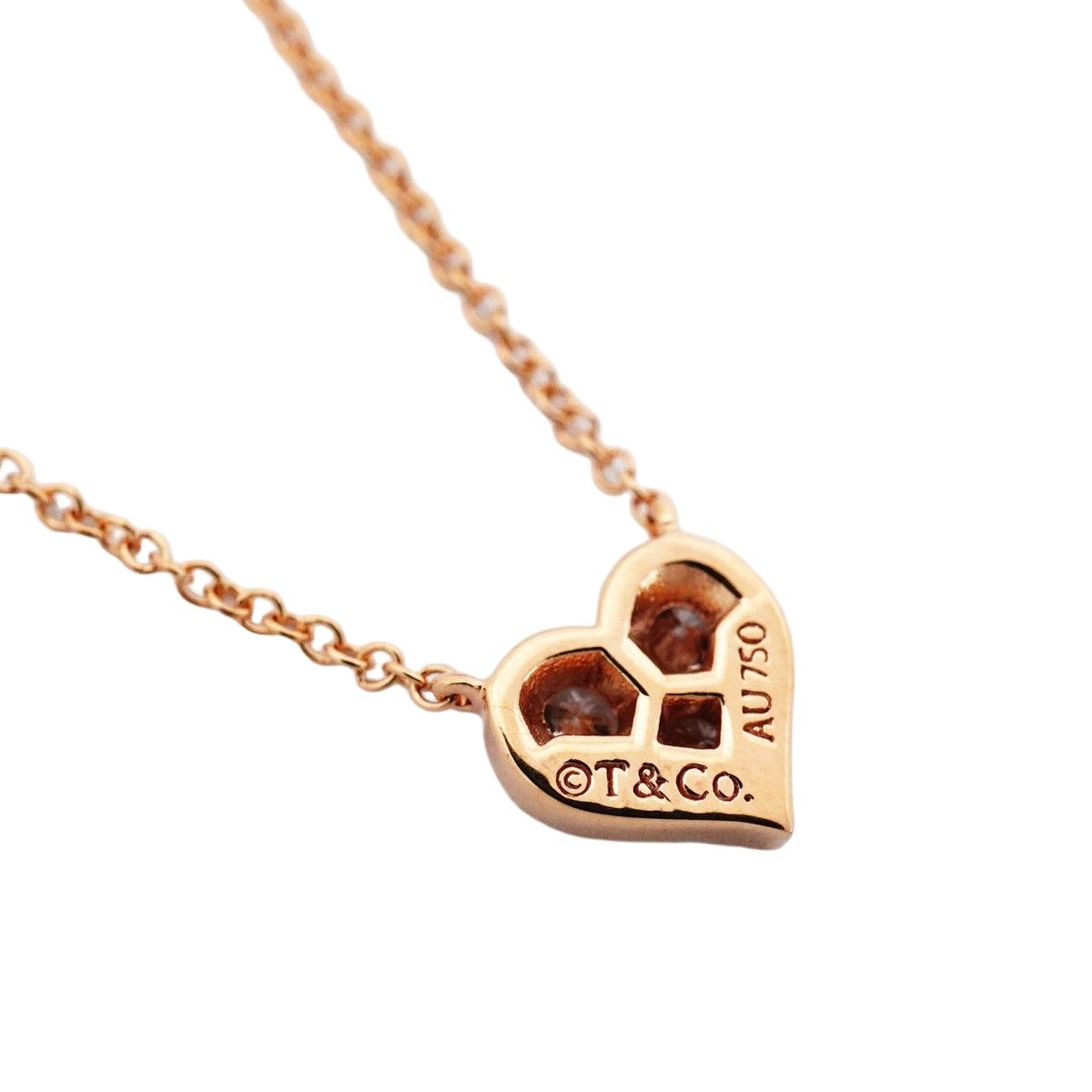 Tiffany & Co Necklace Sentimental Heart 18k Pink Gold Diamond — view 2