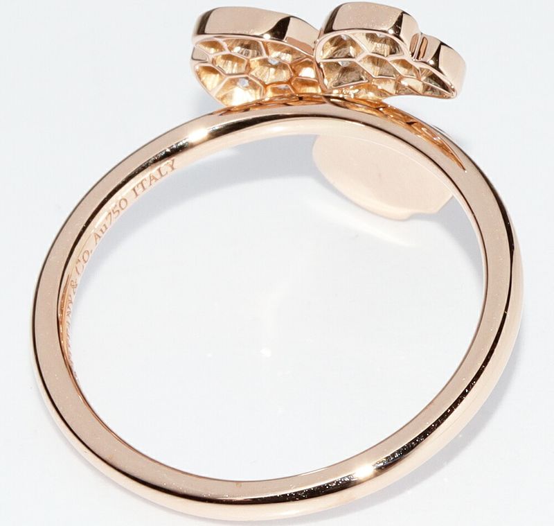 Tiffany & Co Ring 18K Pink Gold Diamond 19P Paper Flower Ring