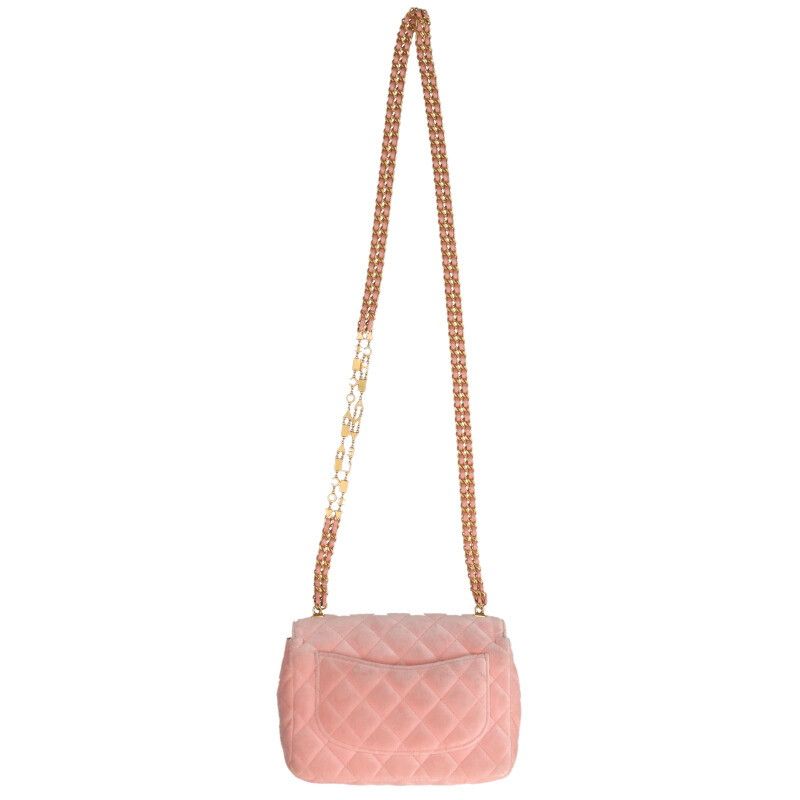 Chanel Mini Matelasse 20 Velour Chain Shoulder Bag Women 20