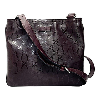 Gucci GG Imprime Brown Shoulder Bag Silver Hardware