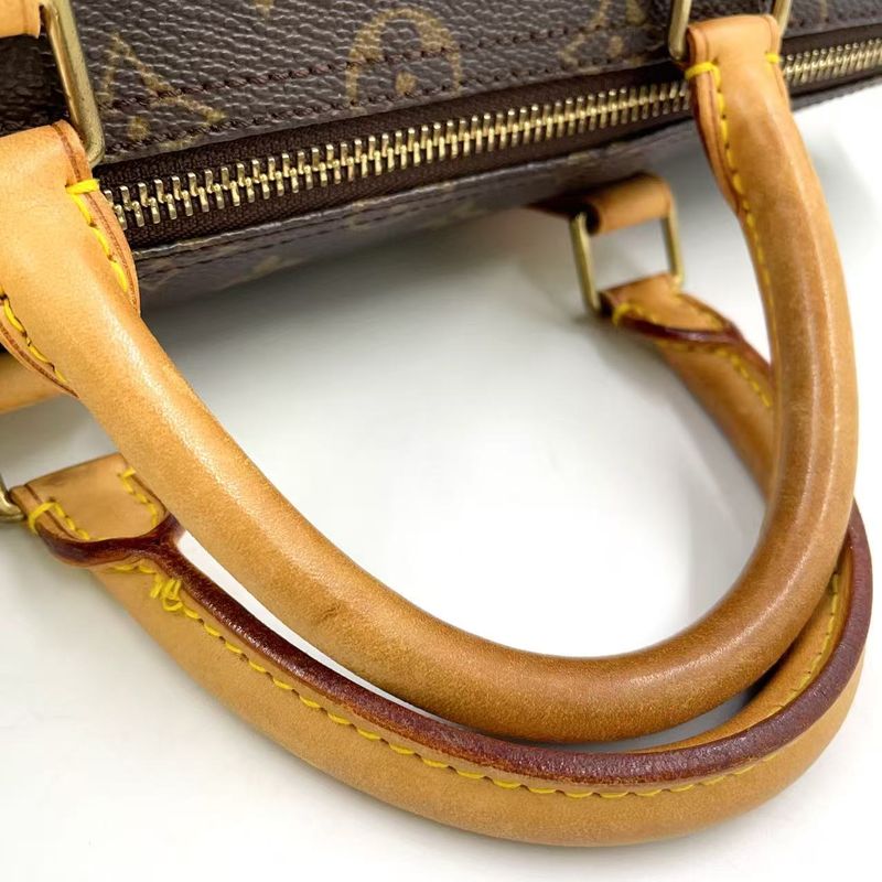 Louis Vuitton Speedy 35 Monogram Leather X PVC Brown Handbag Gold M41524