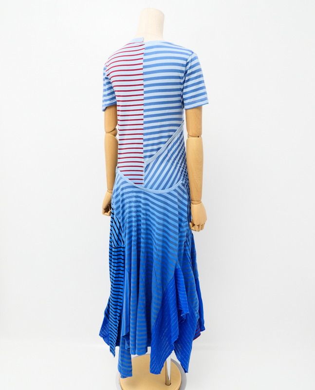 Loewe Dress Size S Asymmetrical Striped Cut And Sewn 20240612 Gp6096