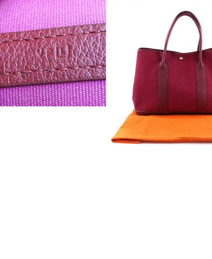 Hermes Garden Party PM Toile Officier Red □L Ladies Handbag