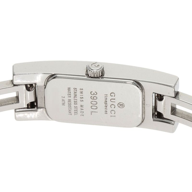 Gucci 3900l Square Face Dial With Diamonds Wristwatch SS Ladies