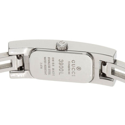 Gucci 3900l Square Face Dial With Diamonds Wristwatch SS Ladies