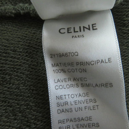 Celine 2y19a670q 100% Cotton Oversized Cropped T-shirt With Logo Sweatshirt