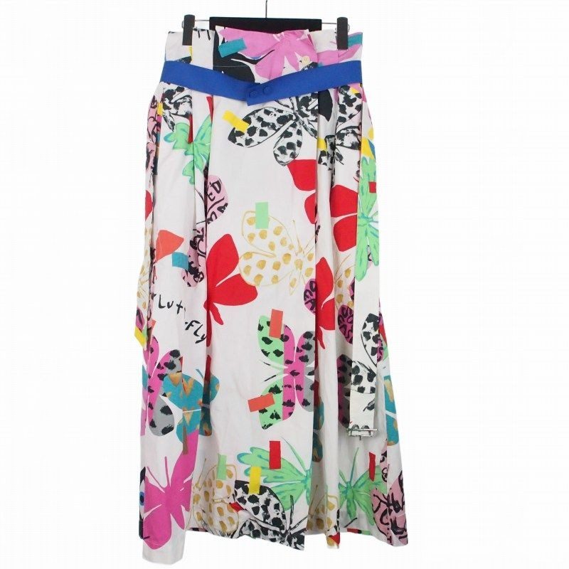 Max Mara Weekend Line Flutterflies Print Allover Skirt 40 Multicolor
