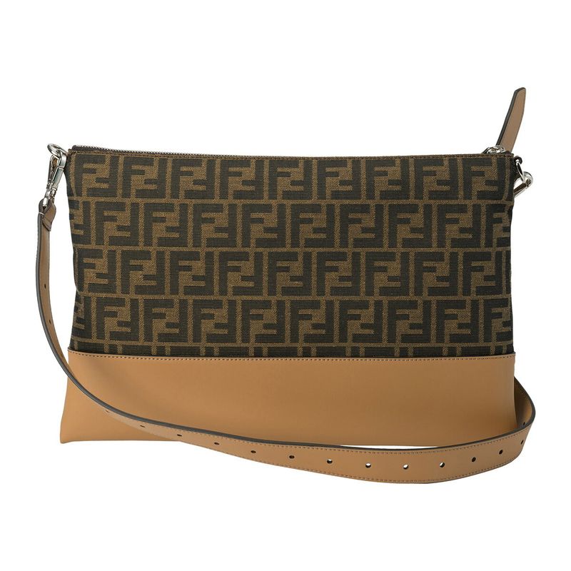 Fendi Shoulder Bag FF Logo Tobacco