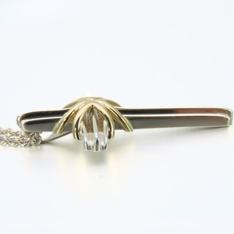 Tiffany & Co Necklace Signature Cross Silver 925 18K Yellow Gold Approx 7.8g