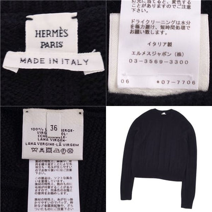 Hermes Knit Sweater 20AW Crew Neck Long Sleeve Long Sleeve Total Wool Top