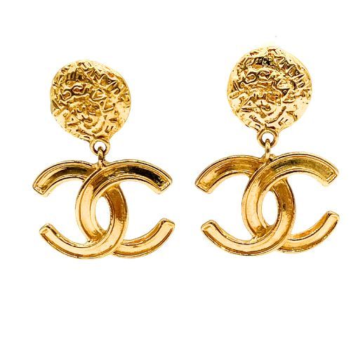 Chanel Earrings Metal Gold Plated Gold