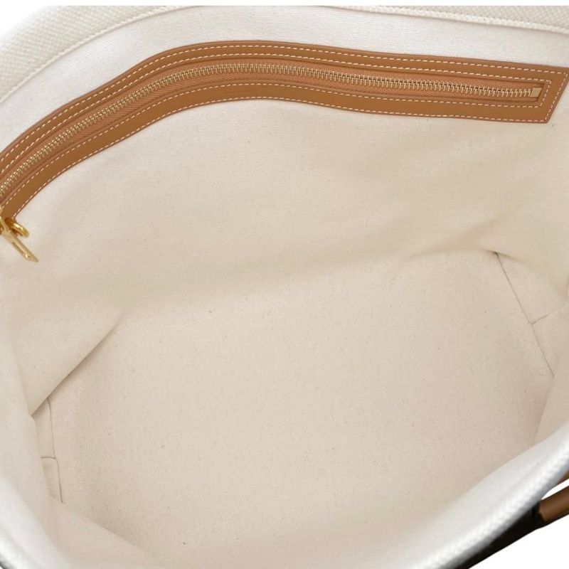 Celine Tote Bag Horizontal Cabas 190062 Canvas Leather Logo Brown Beige Celine