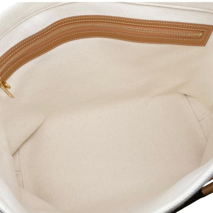 Celine Tote Bag Horizontal Cabas 190062 Canvas Leather Logo Brown Beige Celine