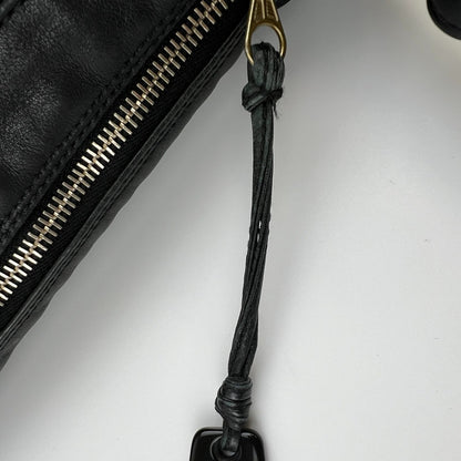 Chanel CC Logo Quilted Shoulder Bag Black Leather No 5 Vintage — view 16