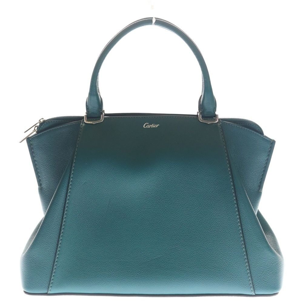 Cartier C de Cartier 2-Way Shoulder Bag Green Leather