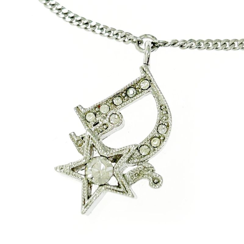 Christian Dior Metal Rhinestone Dior Logo Star Bracelet Silver 483539 Bracelet