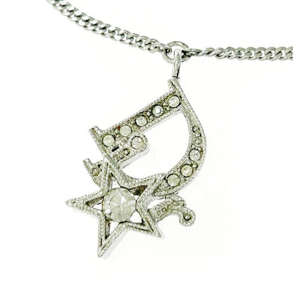 Christian Dior Metal Rhinestone Dior Logo Star Bracelet Silver 483539 Bracelet