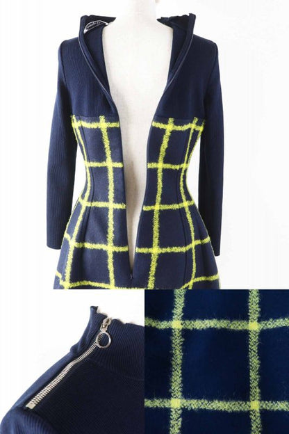 Christian DIOR 5a21617a1161 Wool Mohair Runway Worn Check Flared Knit Dress