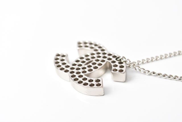 Chanel Necklace Pendant Chanel Coco Mark CC Perforated Silver A27967 230655