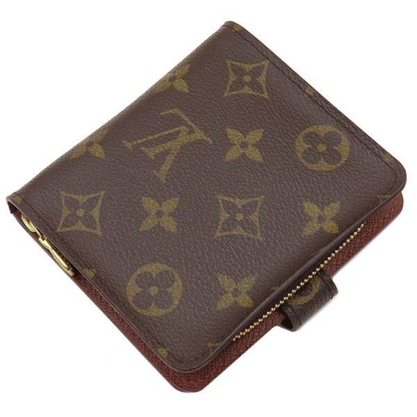 Louis Vuitton Bifold Wallet Compact Zip Monogram Canvas Monogram Gold Hardware