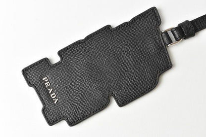 Prada Key Ring Key Holder Bag Charm Prada Logo Patchwork Caracter 2tl253 NERO