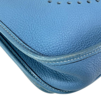 Hermes Shoulder Bag Evelyndu PM Blue Jean Silver Hardware